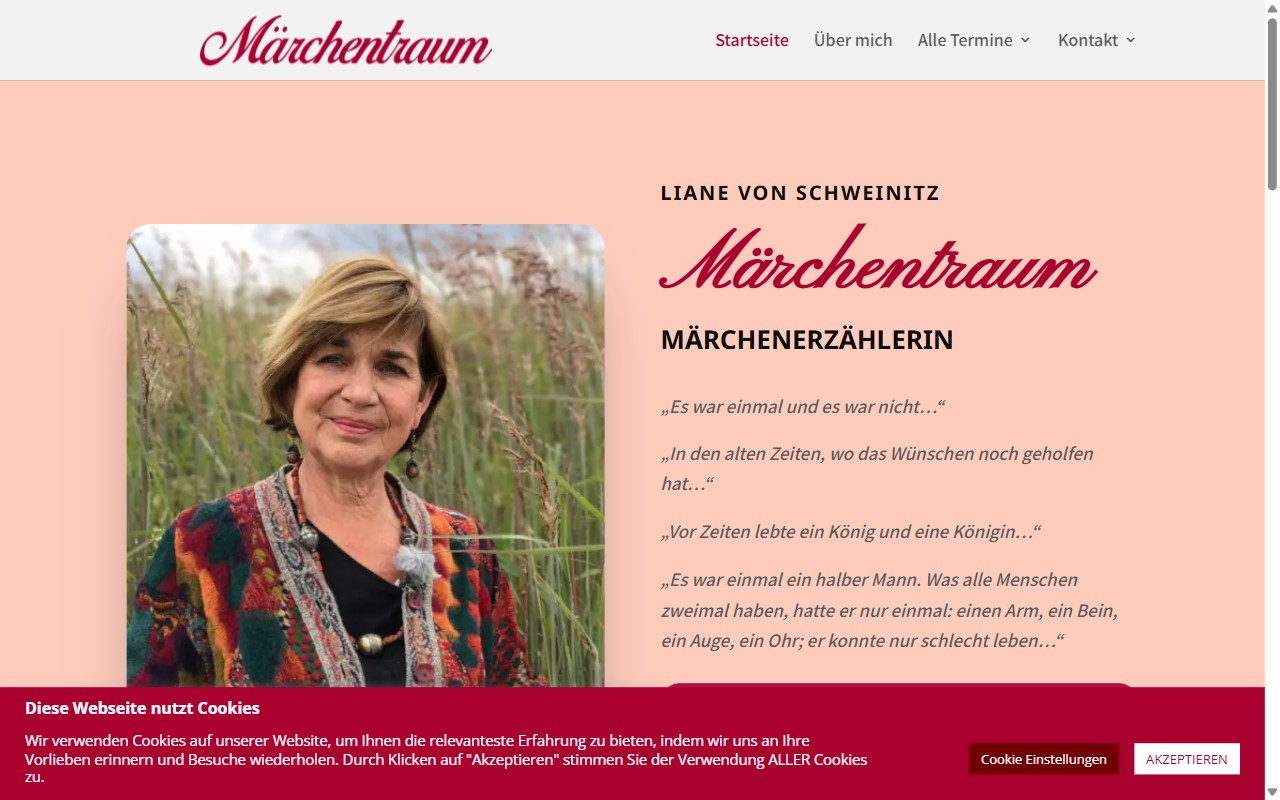 Screenshot der Website von Märchentraum
